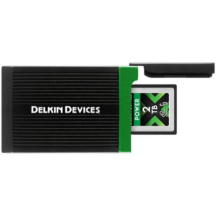 Delkin Devices Lector de Tarjetas CFexpress Tipo B USB4 40 Gb/s con Cable USB-C