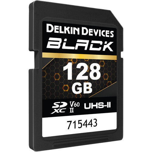 Delkin Devices 128GB BLACK UHS-II SDXC Tarjeta de Memoria 290MB/s 190MB/s con Estuche Protector