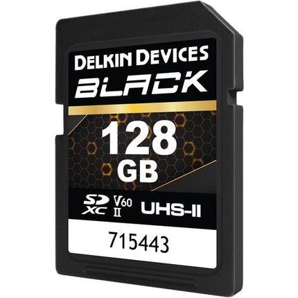 Delkin Devices 128GB BLACK UHS-II SDXC Tarjeta de Memoria 290MB/s 190MB/s con Estuche Protector
