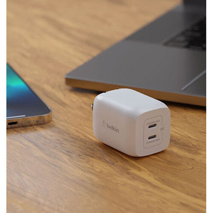 Belkin BoostCharge Pro 65W Cargador de Pared Dual USB-C con Cable USB-C 6'