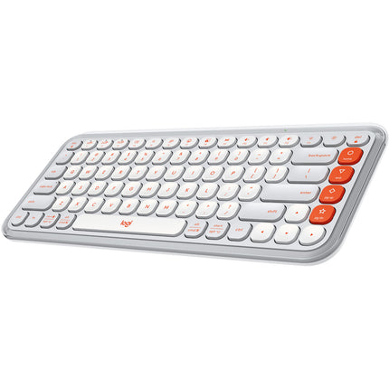 Logitech POP ICON KEYS Teclado inalámbrico Bluetooth Bajo perfil Off-White y Orange