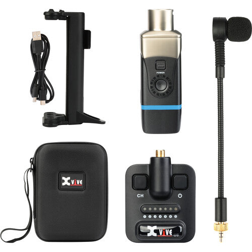 Xvive Audio U8 Sistema inalámbrico para guitarra acústica 90 pies con estuche de viaje