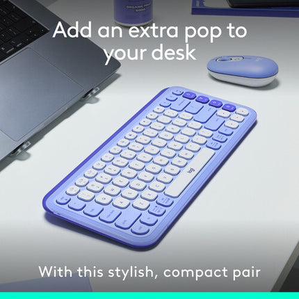 Logitech POP ICON Teclado y Mouse Inalámbricos Bluetooth Baterías Incluidas