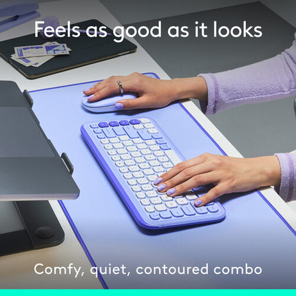 Logitech POP ICON Teclado y Mouse Inalámbricos Bluetooth Baterías Incluidas