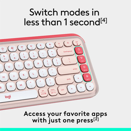 Logitech POP ICON KEYS Teclado inalámbrico Bluetooth Logi Bolt Compacto Rosa Blanco