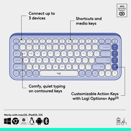 Logitech POP ICON KEYS Teclado Inalámbrico Bluetooth Compacto con Receptor USB