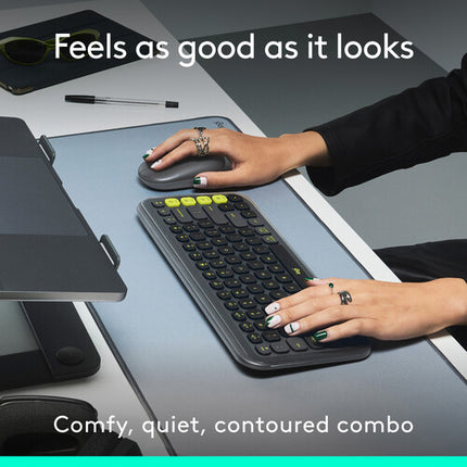 Logitech POP ICON Teclado y Ratón Inalámbrico Bluetooth Compacto y Silencioso