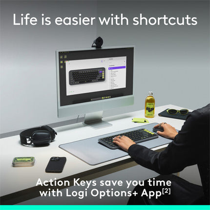 Logitech POP ICON KEYS Teclado inalámbrico Bluetooth compacto con receptor Logi Bolt