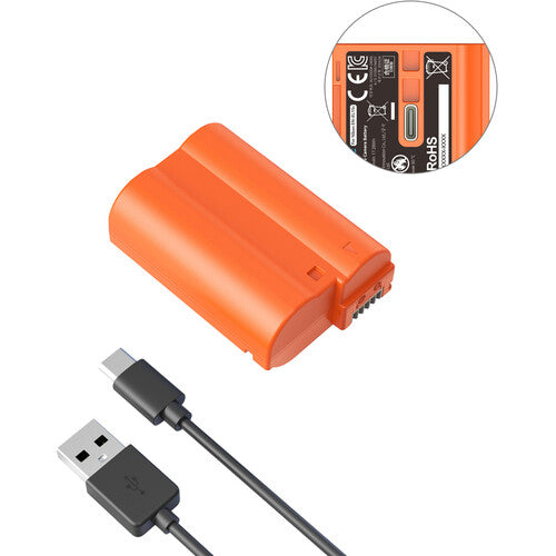 SmallRig Batería EN-EL15c USB-C 2400mAh para Cámaras Nikon con Cable USB-A a USB-C