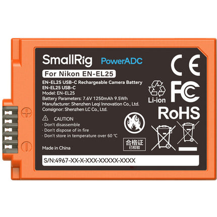 SmallRig NP-EL25 Batería USB-C 1250mAh para Nikon Z30 Z50 Zfc