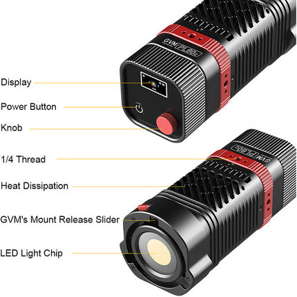 GVM PL60C RGB Luz LED de Bolsillo 6420 Lux CRI 97 con Reflector y Batería