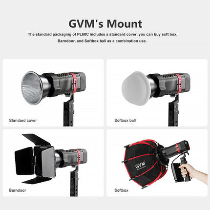 GVM PL60C RGB Luz LED de Bolsillo 6420 Lux CRI 97 con Reflector y Batería