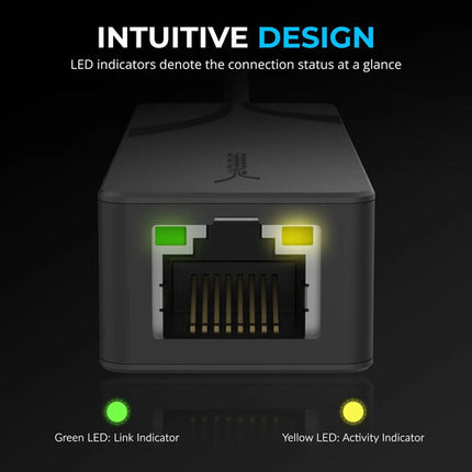 Sabrent Adaptador USB-C a Ethernet 2.5 Gigabit Puerto RJ45 LED