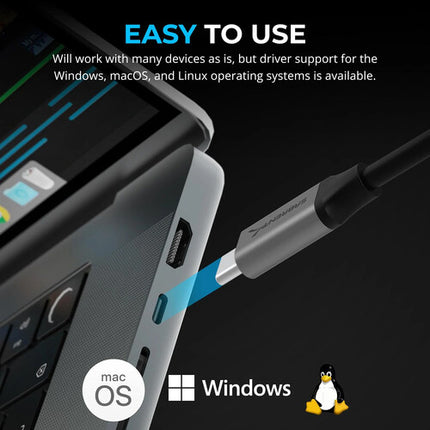 Sabrent Adaptador USB-C a Ethernet 2.5 Gigabit Puerto RJ45 LED