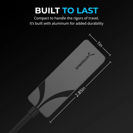 Sabrent Adaptador USB-C a Ethernet 2.5 Gigabit Puerto RJ45 LED