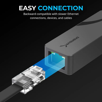 Sabrent Adaptador USB-C a Ethernet 2.5 Gigabit Puerto RJ45 LED