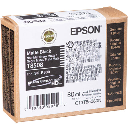 Cartucho de tinta Epson T85080N UltraChrome HD negro mate 80 ml para impresora SureColor P800