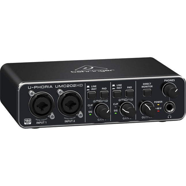 Behringer UMC202HD Interfaz de Audio USB 2x2 24-Bit 192kHz Para Estudio
