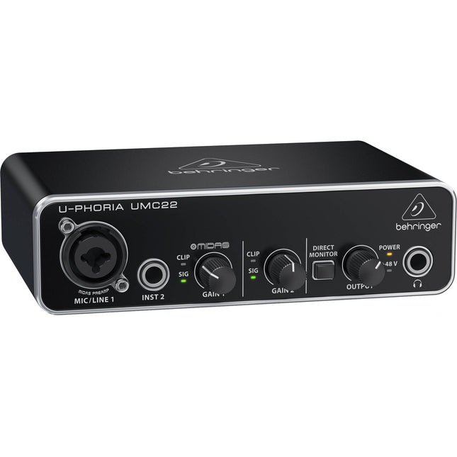 Behringer UMC22 Interfaz de Audio USB Profesional 24-Bit 48kHz USB-B