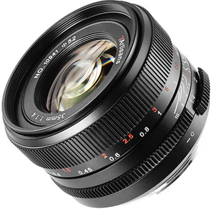7Artisans 35mm f1.4 Mark III Lente Full Frame Apertura f1.4 a f16 Sony E negra