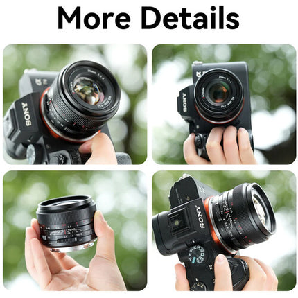 7Artisans 35mm f1.4 Mark III Lente Full Frame Apertura f1.4 a f16 Sony E negra