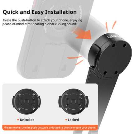 Ulanzi O-LOCK II Soporte de Teléfono para Bicicleta Construcción Metálica y Sistema de Liberación Rápida