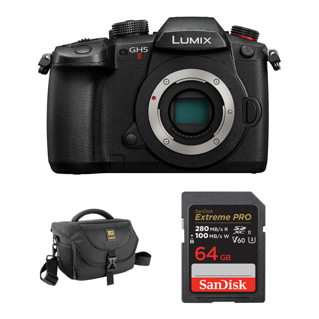 Panasonic LUMIX GH5 II Cámara sin Espejo 20.3MP 4K 60p con Bundle Básico