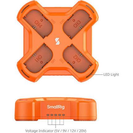 SmallRig LP-E6NH Cargador de Batería para Cámara 4 Canales 60W USB-C