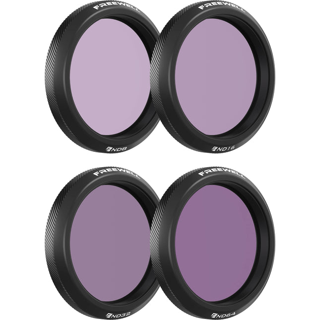 Freewell Standard Day ND Filtros para Cámara DJI Osmo Action 4-Pack ND8 ND64