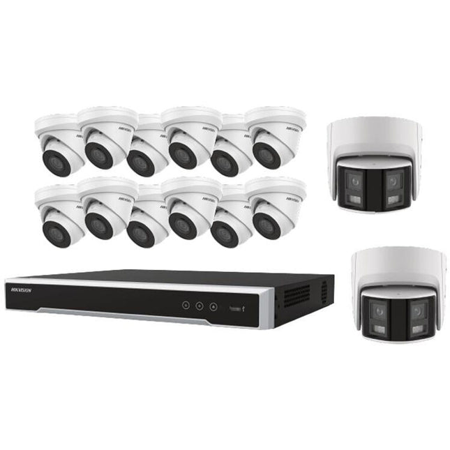 Hikvision EKI-K164T414 NVR 16 canales 4K con 4TB HDD y 14 cámaras 4MP Panorámicas