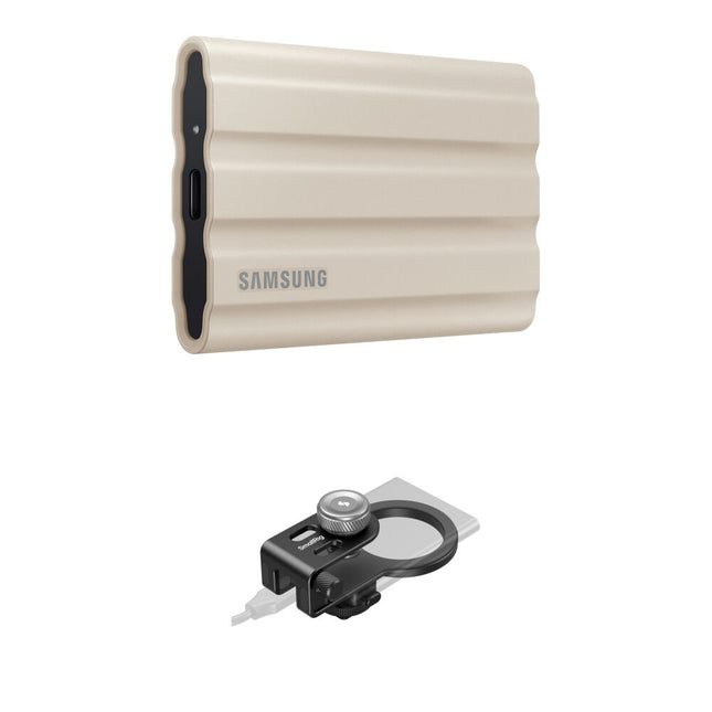 Samsung 2TB T7 Shield SSD portátil 1050 MB/s USB-C 3.2 Gen 2 Beige