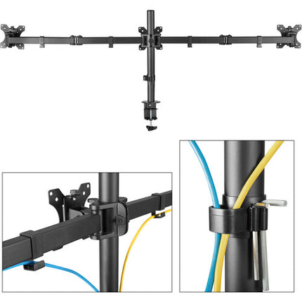 Helder Soporte de Mesa Triple para Monitores de 13 a 27" Capacidad 15.4 lb Altura Ajustable 17"