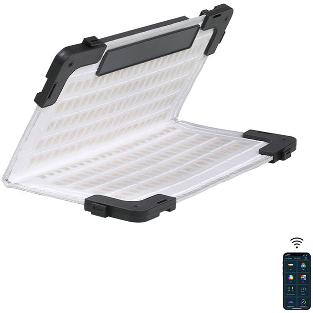 GVM B100C Panel LED RGB Plegable 17.7x17.7" 3830 Lux 2000-10000K Kit Completo