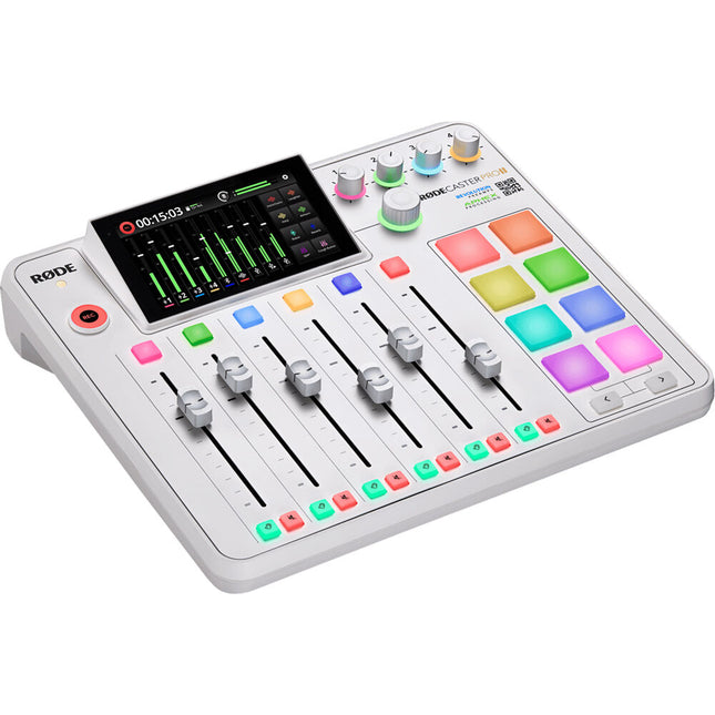 RODE RODECaster Pro II Estudio de Producción de Audio Blanco 4 Preamplificadores 6 Faders