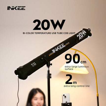 INKEE Bi-Color Luz LED Inflable Tubular 35.4" 2700-6500K 230.5 Lux