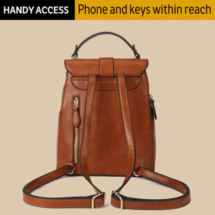 Rofozzi Layla Mochila para Tablet 11 Pulgadas Cuero Vegano Resistente Agua Marrón