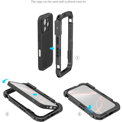 SmallRig Mobile Video Cage Edición Flagship para iPhone 16 Pro Max marco de aluminio duradero montaje rápido T-mount