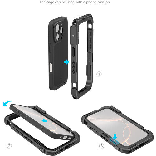 SmallRig Mobile Video Cage Edición Flagship para iPhone 16 Pro Max marco de aluminio duradero montaje rápido T-mount