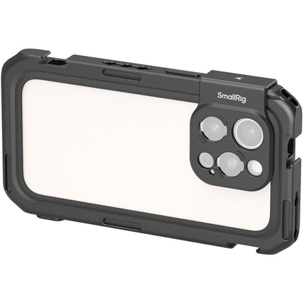 SmallRig Mobile Video Cage Basic Edition para iPhone 16 Pro Marco de aluminio duradero y montura sin herramientas TPU