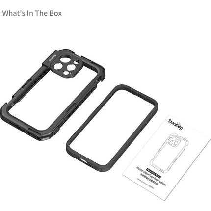 SmallRig Mobile Video Cage Basic Edition para iPhone 16 Pro Marco de aluminio duradero y montura sin herramientas TPU