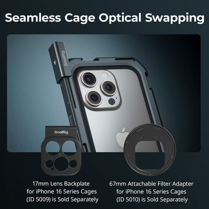 SmallRig Adaptador de Filtro Magnético 67mm para Cajas iPhone 16 Lado