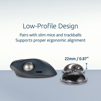 Kensington Slim Duo Gel Reposa Muñecas para Mouse y Trackball Gris y Negro diseños bajo perfil con canal de ventilación