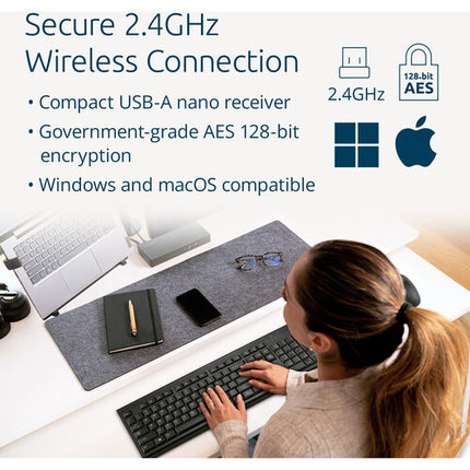 Kensington KM150 EQ Conjunto Inalámbrico de Escritorio Teclado Completo y Mouse 1200 dpi