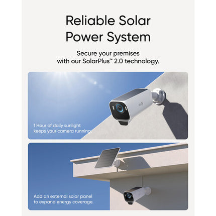 eufy Security eufyCam S3 Pro Cámara de Seguridad Exterior 4K UHD Resolución 3840x2160 y Visión Nocturna