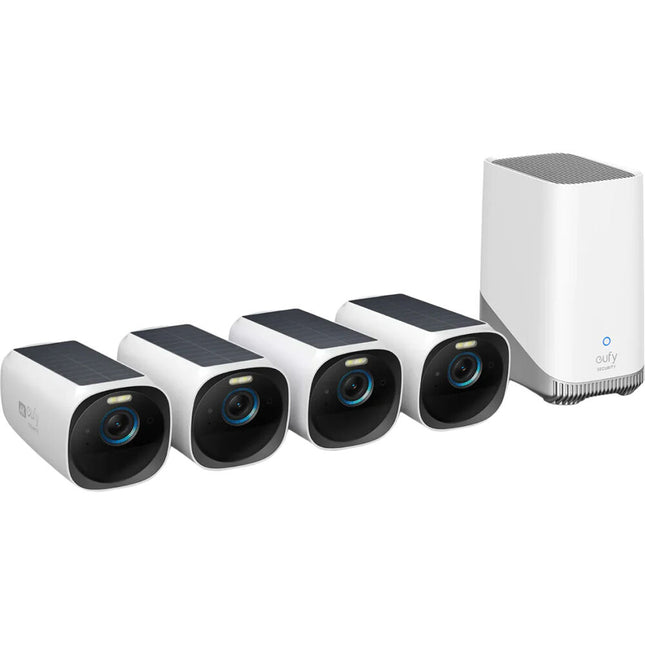 eufy Security eufyCam 3 UHD 4K Kit de Seguridad Inalámbrico 4 Cámaras 135° Visión Nocturna 16GB