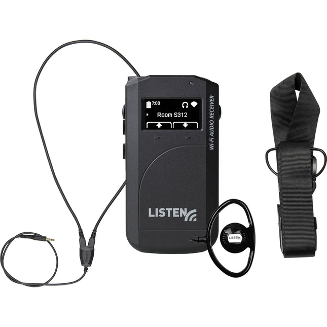 Listen Technologies ListenWIFI Receptor de Audio Wi-Fi con Lanyard y Loop