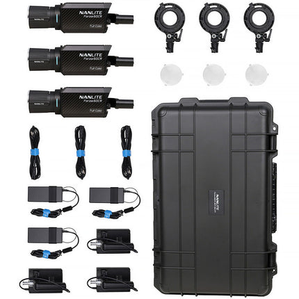 Nanlite Forza 60CR RGBLAC LED Foco CRMX Kit 3 Unidades 12180 Lux 1800-20000K