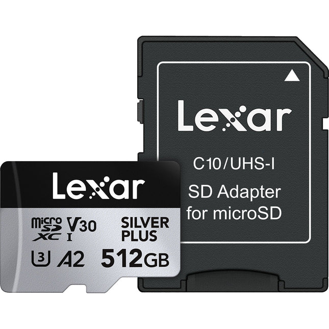 Lexar 512GB Tarjeta microSDXC Profesional SILVER PLUS UHS-I 205MB/s Lectura Adaptador SD