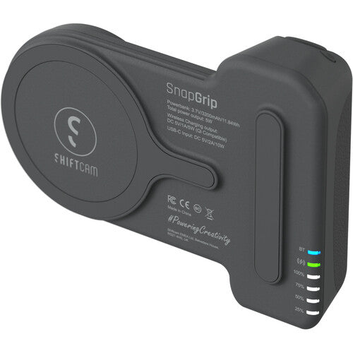 ShiftCam SnapGrip Classic Midnight agarre para iPhone 3200mAh carga inalámbrica Qi