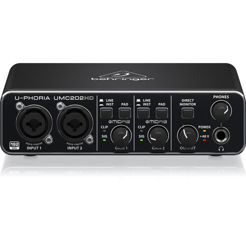 Behringer UMC202HD Interfaz de Audio USB 2x2 24-Bit 192kHz Para Estudio